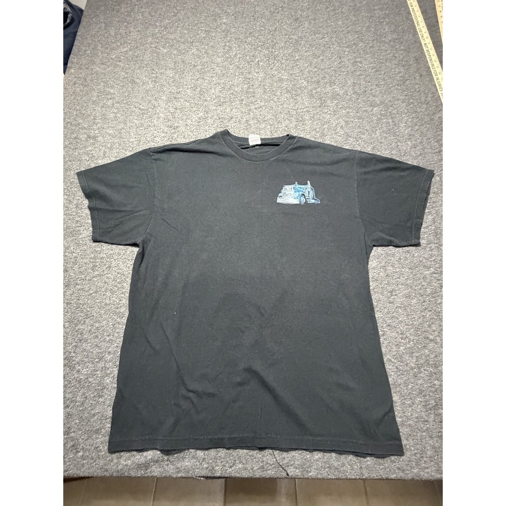 Delta Pro-Weight T-Shirt Mens XL Black Skeleton Truck Driver Graphic Crew Neck